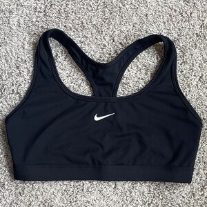 Nike Women's Black Sports Bra with White Logo
